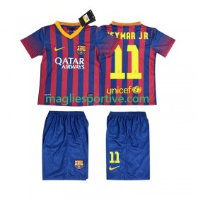 Completo Calcio Barcellona Neymar JR 11 2013 2014 Retro Bambino Divisa Prima